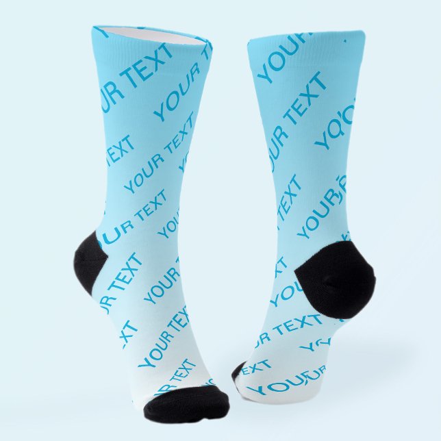 Chaussette Ciel bleu (couleur changeable) Motif Ombre et text (Créateur téléchargé)