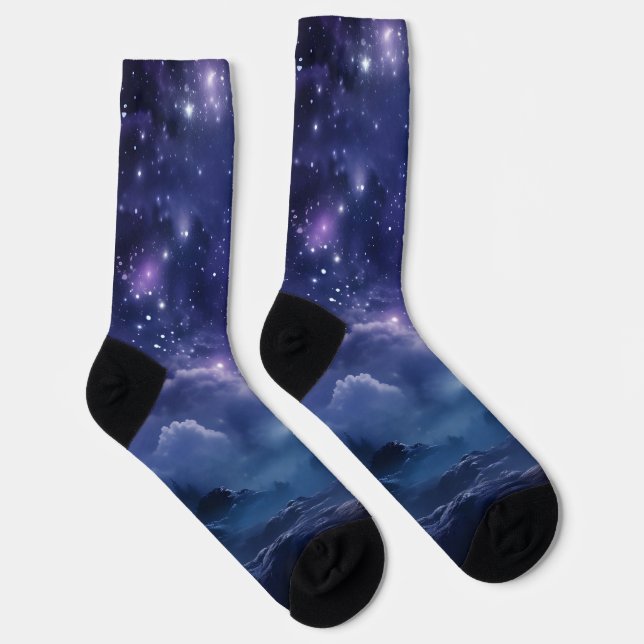 Chaussette Ciel nocturne de la forêt cosmique (Droite)