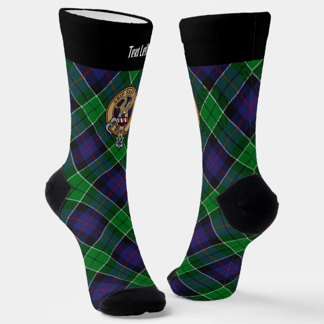 Chaussette Cimier du clan Leslie sur tartan de chasse (Angulaire)