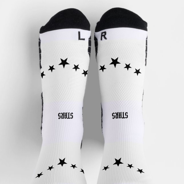 Chaussette Cinq Étoiles Image Stars Texte Imprimé Style Super (Haut)