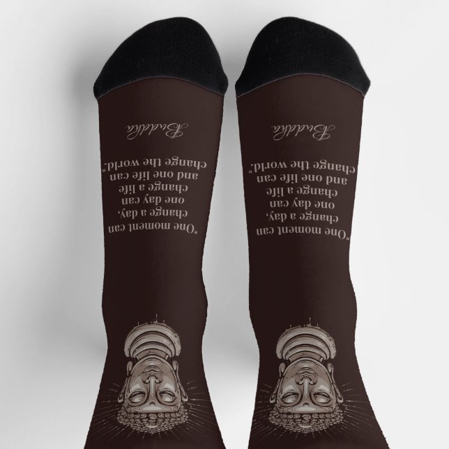 Chaussette Citation Bouddha de texte personnalisé (Haut)