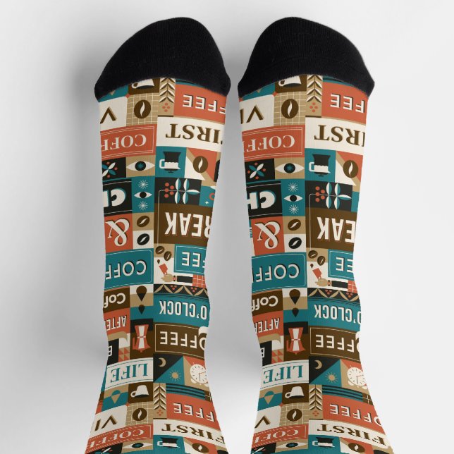 Chaussette Citations de café coloré (Haut)