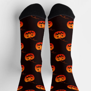 Chaussette Citrouilles d'Halloween, Citrouilles Orange Trick 
