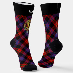 Chaussette Clan Brown Crest sur Tartan