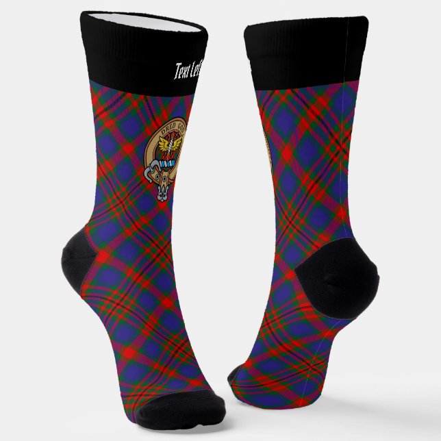 Chaussette Clan Carnegie Crest sur Tartan (Angulaire)
