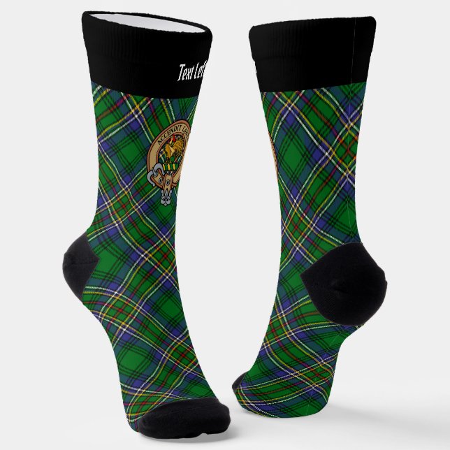 Chaussette Clan Cockburn Crest sur Tartan (Angulaire)