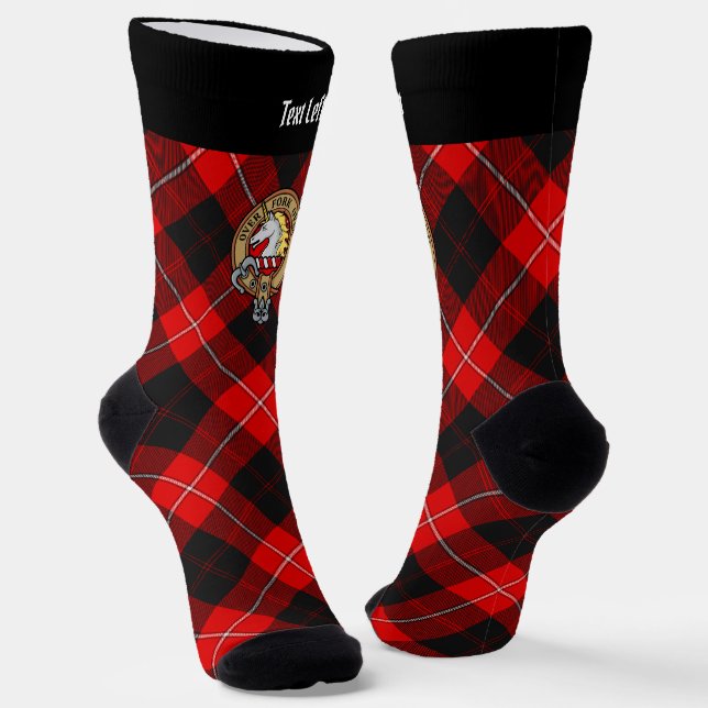 Chaussette Clan Cunningham Crest sur Tartan (Angulaire)