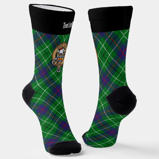 Chaussette Clan Duncan Crest over Tartan (Angulaire)
