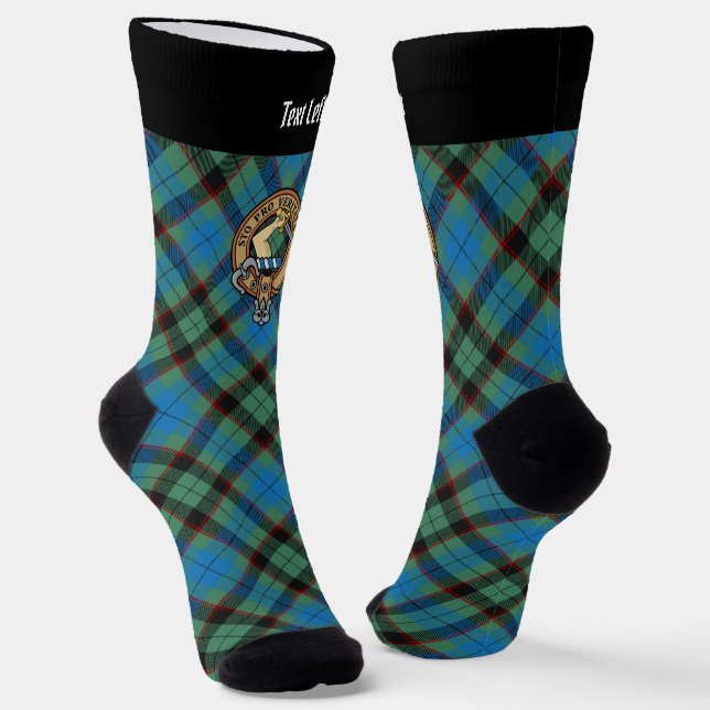 Chaussette Clan Guthrie Crest sur Tartan (Angulaire)