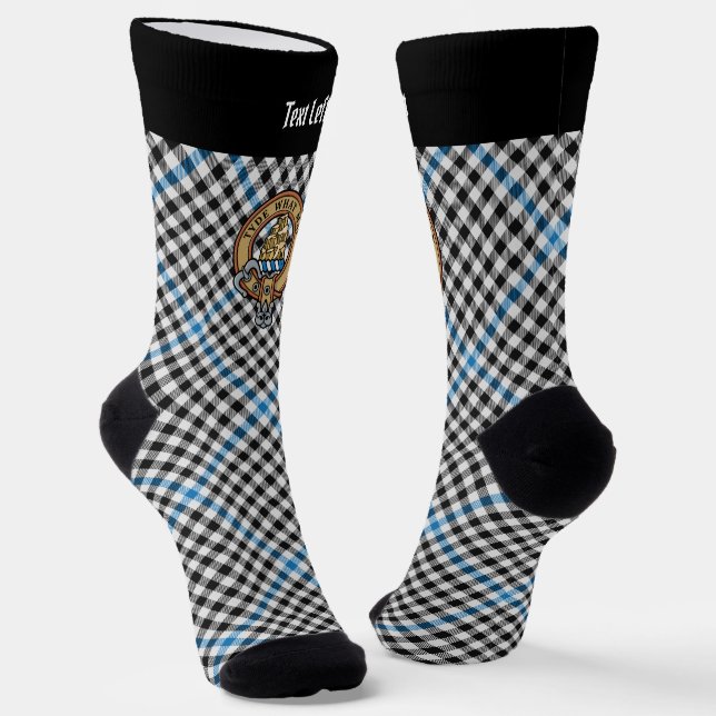 Chaussette Clan Haig Crest over Check Tartan (Angulaire)