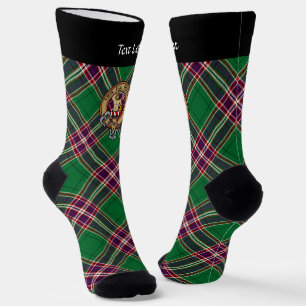 Chaussette Clan MacFarlane Crest sur Tartan de chasse moderne