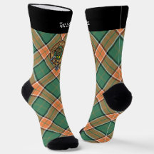 Clan Pollock Crest sur les chaussettes de Tartan