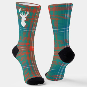 Chaussette Clan Rustique Plaid Wilson Orange Tartan