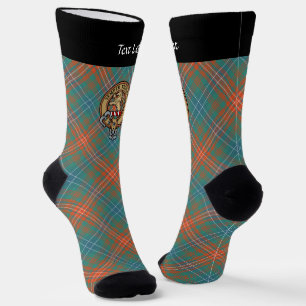 Chaussette Clan Wilson Crest au-dessus de Tartan antique