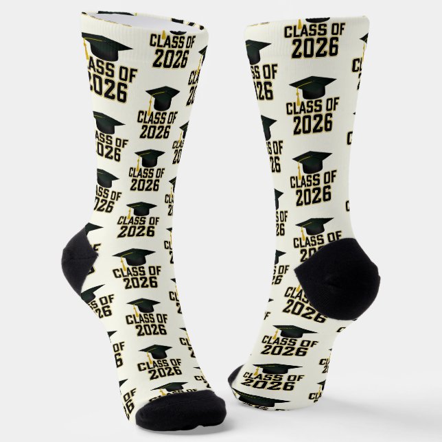 Chaussette Classe Letterman de 2026 Graduation (Angulaire)