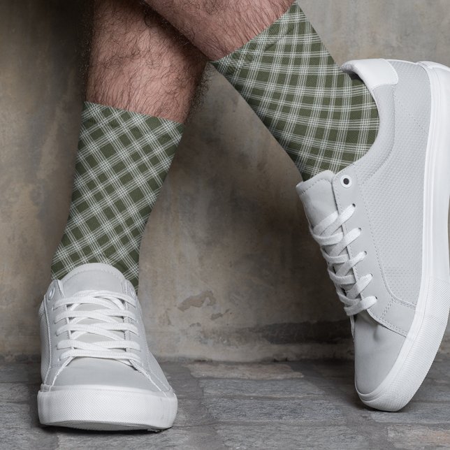 Chaussette Classic Sage Green Plaid (Créateur téléchargé)