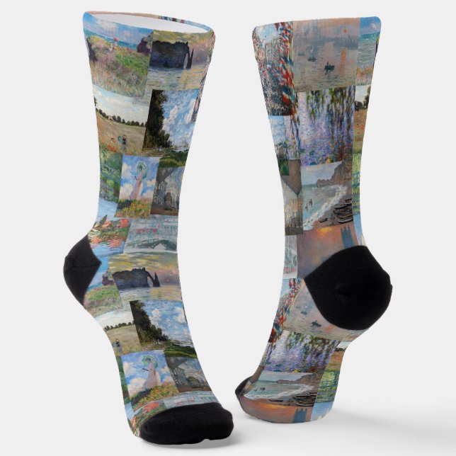 Chaussette Claude Monet - Patchwork de chefs-d'oeuvre (Angulaire)
