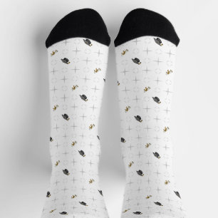 Chaussette Clé Gris Caps et Diplôme Motif Soc