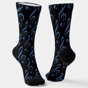 Chaussette Clés de musique en bleu