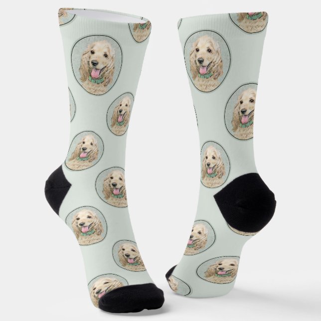 Chaussette Cocker Spaniel Peinture Buff Gold Original Chien A (Angulaire)