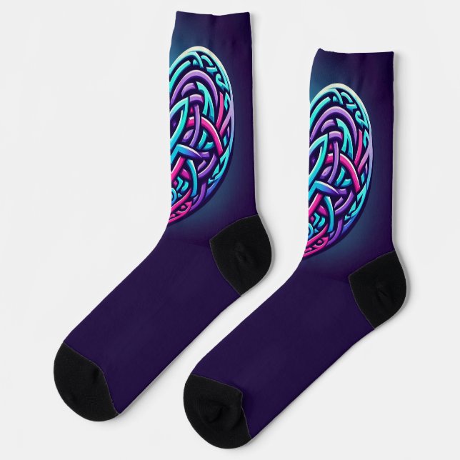 Chaussette Coeur celtique avec bleu foncé (Gauche)