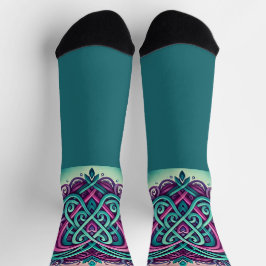 Chaussette Coeur celtique avec Turquoise
