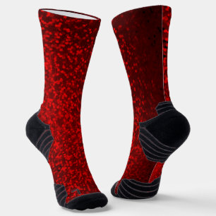 Chaussette coeur parties scintillant rouge