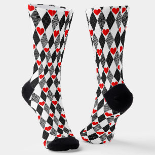 Chaussette Coeur rouge Abstrait