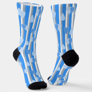 Chaussette Cœurs de la Saint-Valentin sur fond rayé