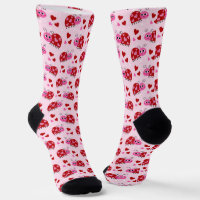 Coeurs de Ladybug Motif rose