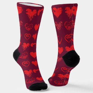 Chaussette Cœurs Grunge Symétriques