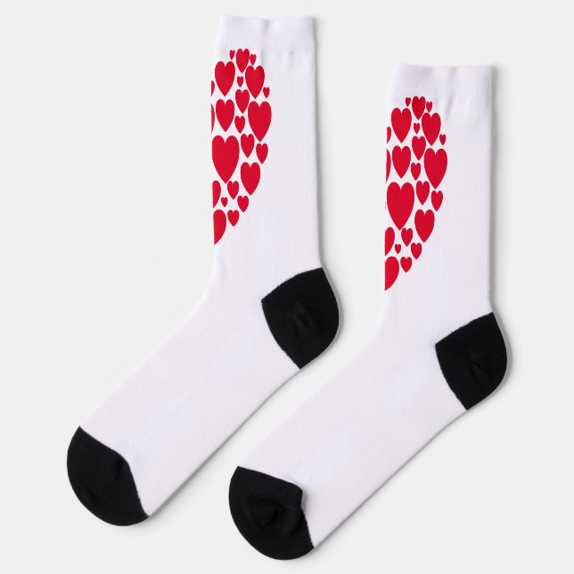 Chaussette Coeurs rouges, chaussettes (Gauche)