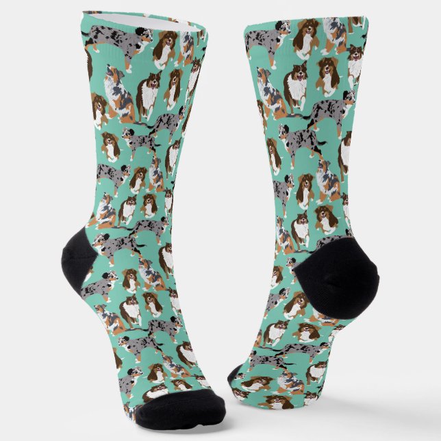 Chaussette Collage des bergers australiens Chiens australiens (Angulaire)