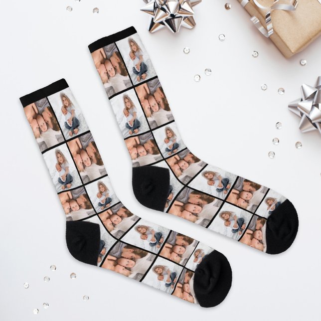 Chaussette Collage photo personnalisé pour enfants de famille (Créateur téléchargé)