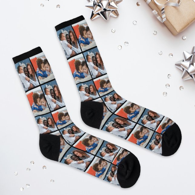 Chaussette Collage photo personnalisé pour enfants de famille (Créateur téléchargé)