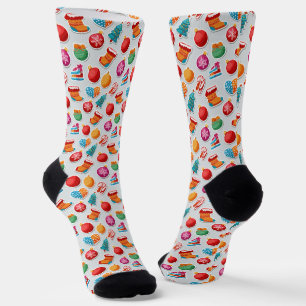 Chaussette Collection de chaussettes de Noël à motif autocoll