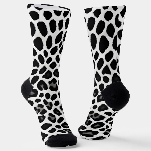 Chaussette Collection Luxe White Leopard Elégante (Angulaire)