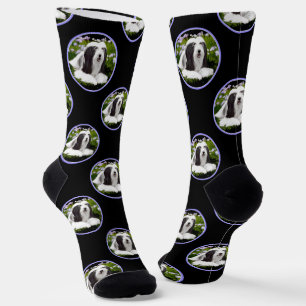 Chaussette Collie hardie Black Peinture Cute Dog Art