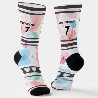 Chaussette Colorful  Flowers - Name Number Socks
