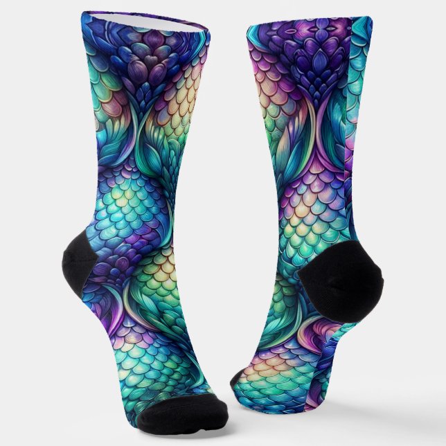 Chaussette Colorful/iridescent aquatic scales (Angulaire)