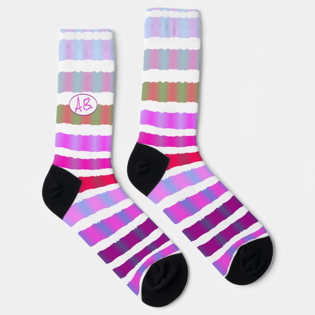 Chaussette Concepteur à rayures colorées (Droite)