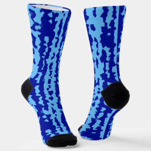 Chaussette Conception Abstraite Irrégulière Bleu Cyan