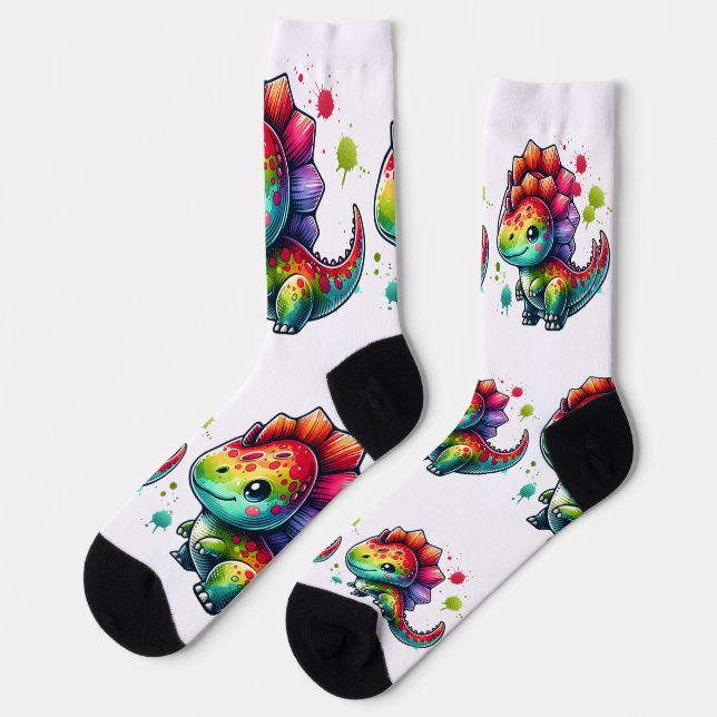 Chaussette Conception Chaussettes - Cute Dinosaur (Gauche)