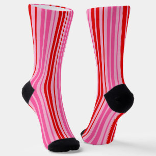 Chaussette Conception de bandes verticales rose gomme à bulle
