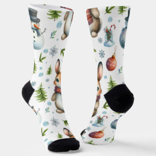 Chaussette Conception de lapin d'hiver, chaussettes de lapin