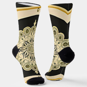 Chaussette Conception de mandala doré intricate