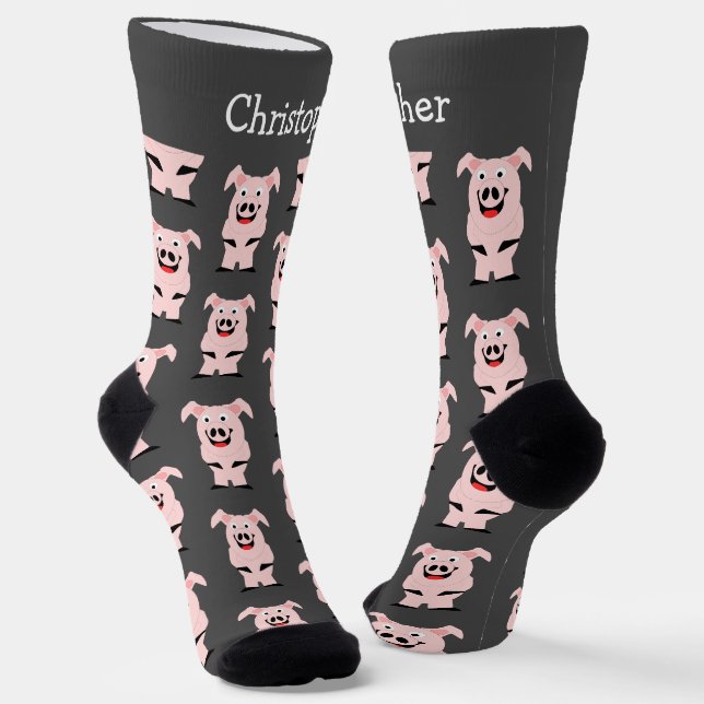 Chaussette Conception de porc personnalisée (Angulaire)