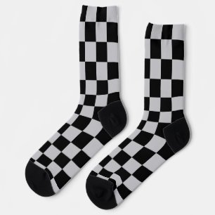 Chaussette Conception du Motif du vérificateur gris cendré