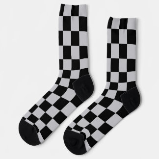 Chaussette Conception du Motif du vérificateur gris cendré