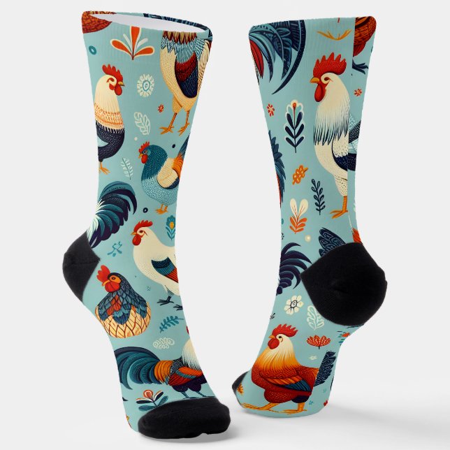 Chaussette Conception du poulet et du coq (Angulaire)